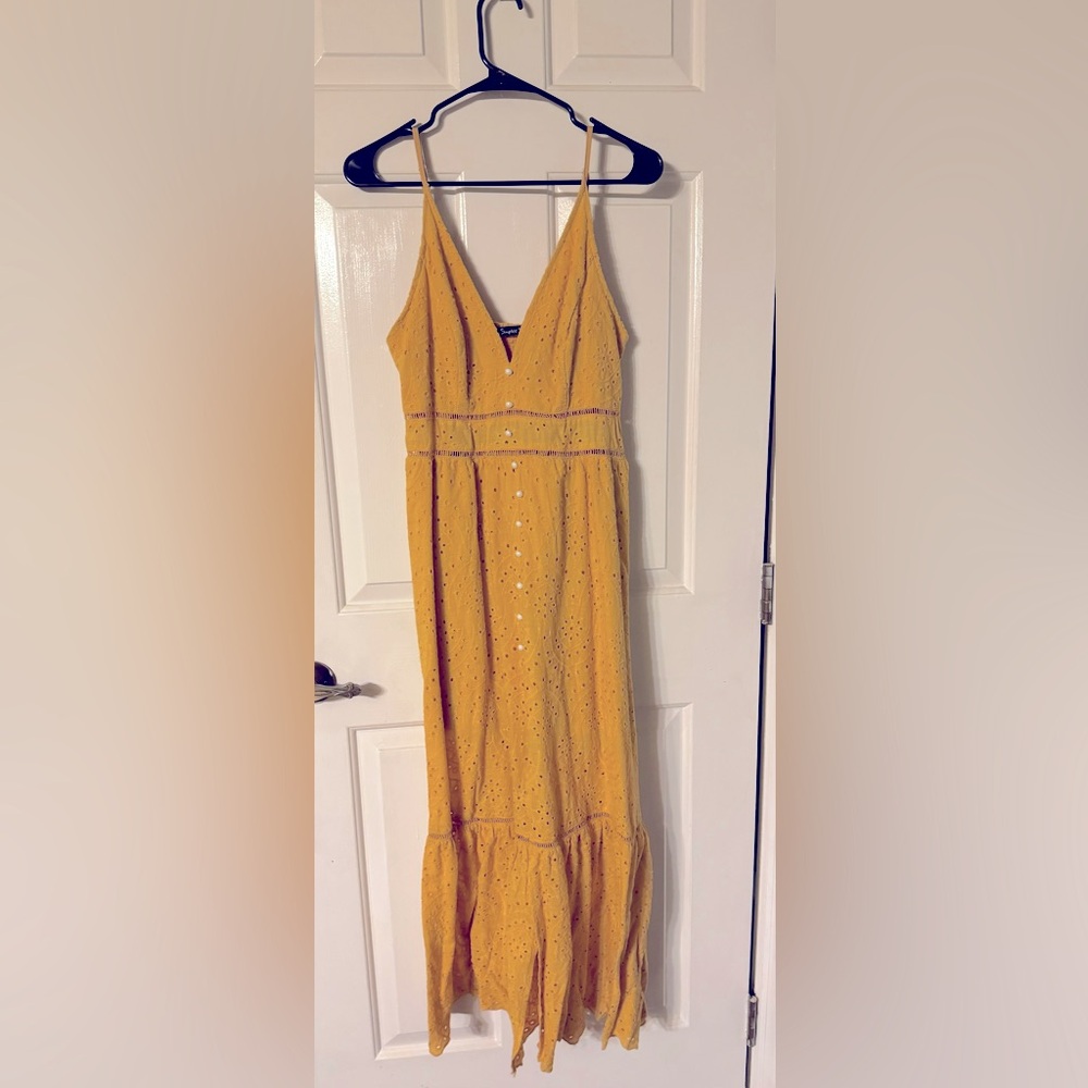 Yellow cotton sundress size Large brand Simplee